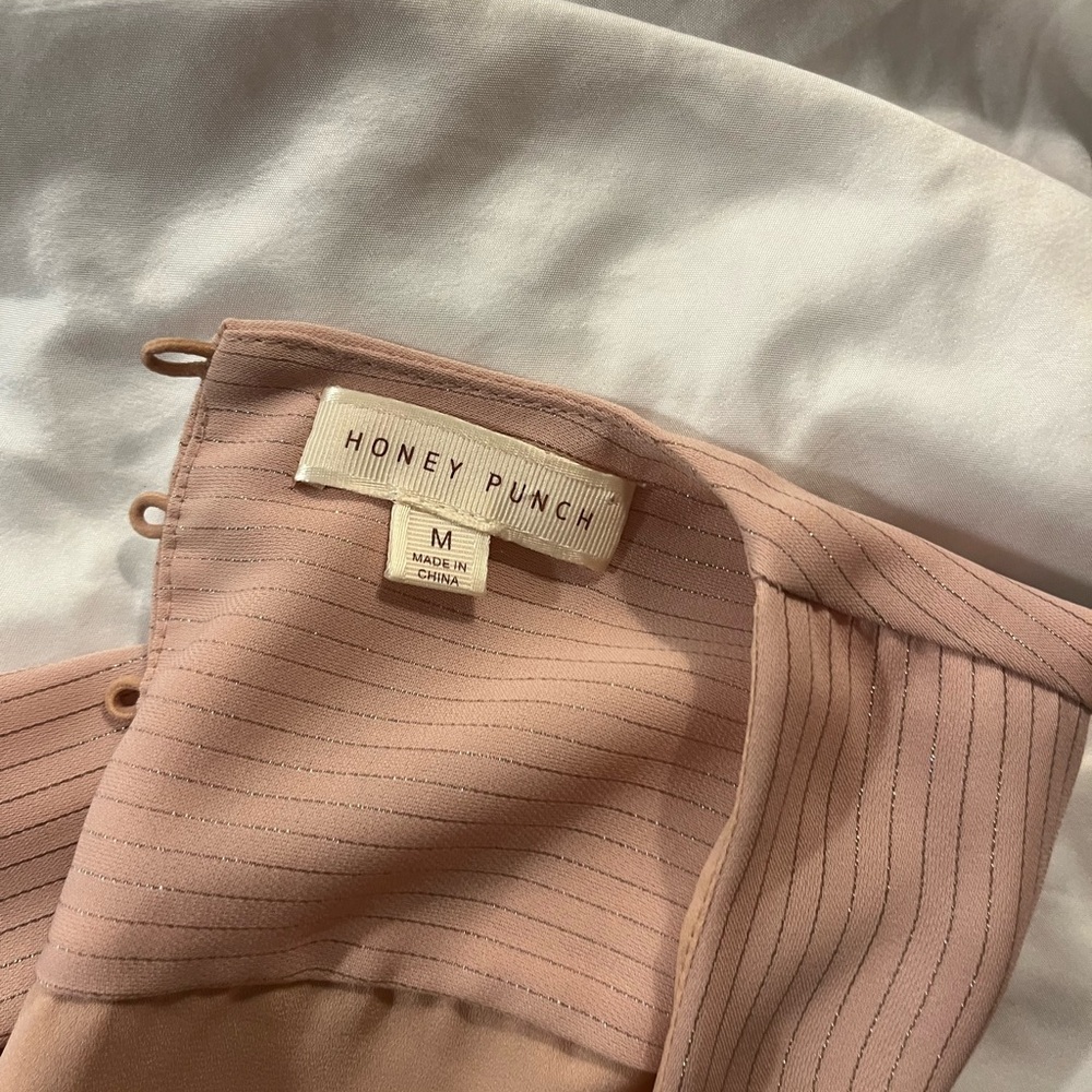 Honey Punch Dusty Rose Striped Blouse